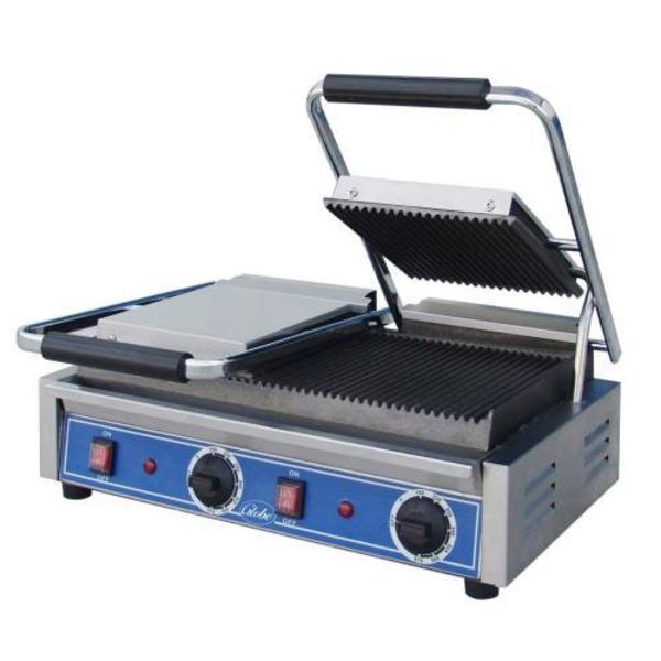 Globe Double Bistro Panini Grill with Grooved Plates GPGDUE10